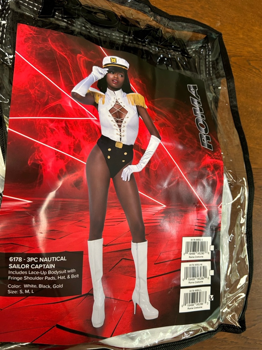 3 pc NauticalSailor Captain Gold, Black & White, size Lg laceup Bodysuit + more!
